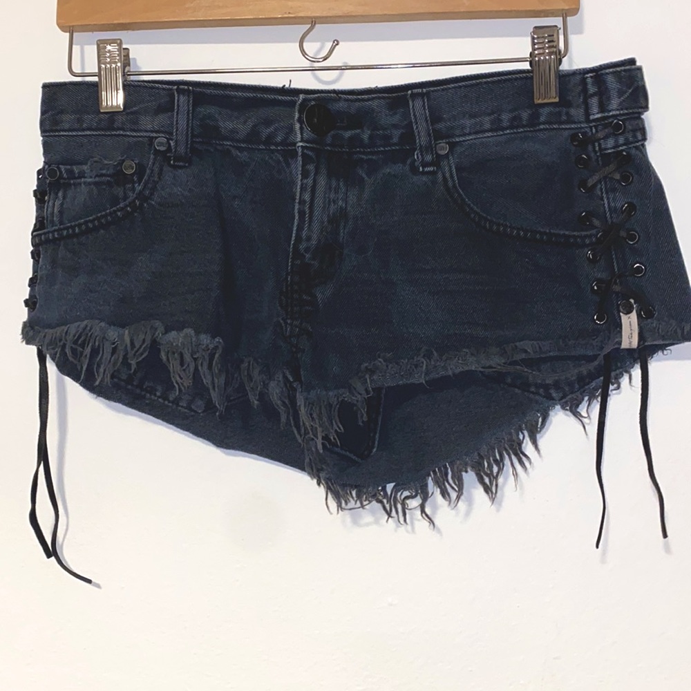 Festival• No. 2’s •Black Wash •Super Short •Cut Offs•by One Teaspoon x